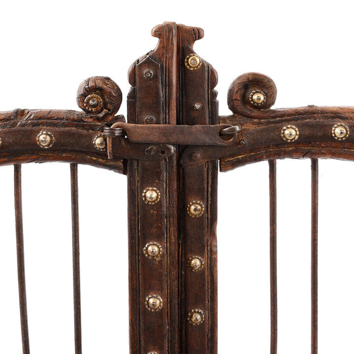Top Detail From Antique Rosewood Jali Dog Gate From Gujarat| Indigo Antiques