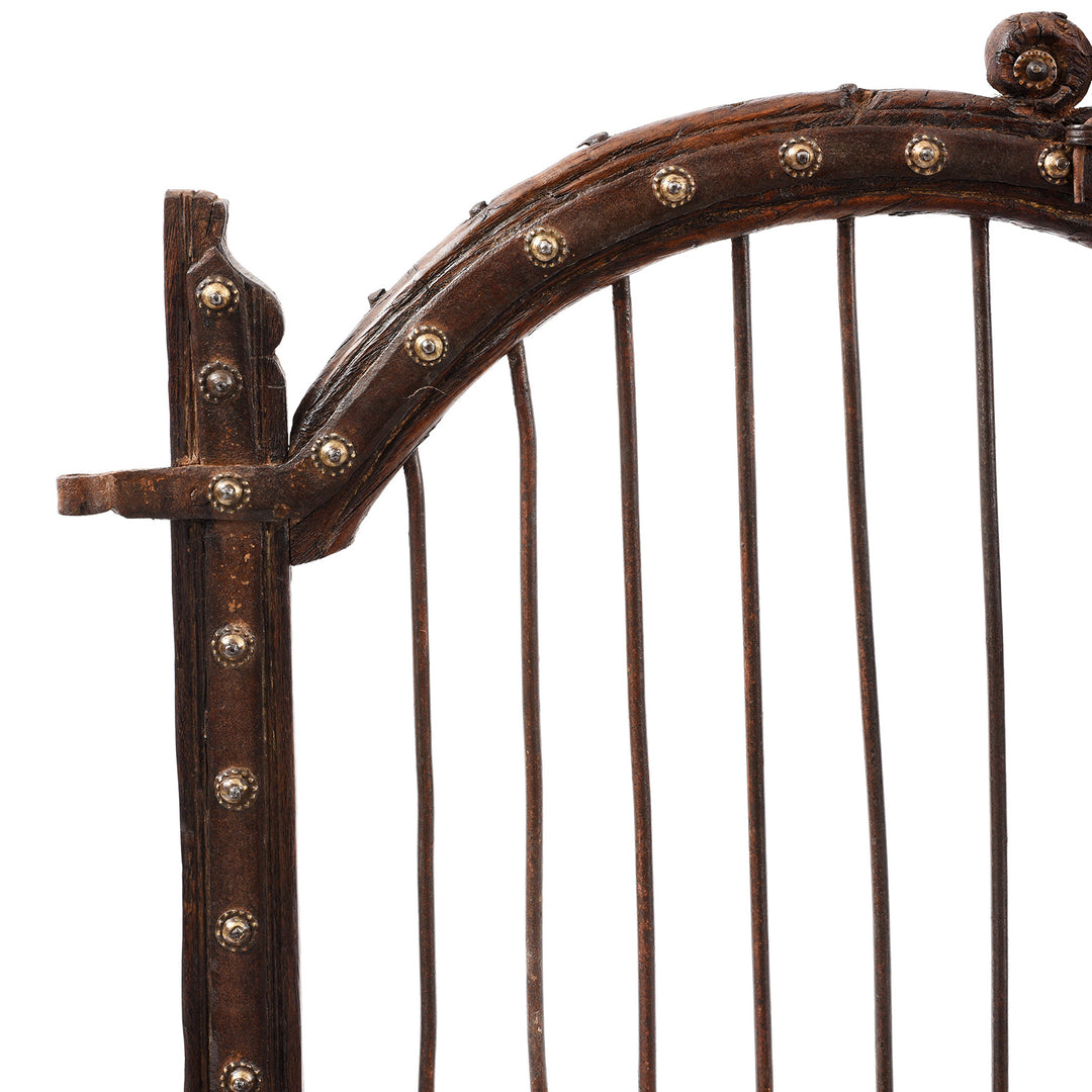 Corner Detail From Antique Rosewood Jali Dog Gate From Gujarat| Indigo Antiques