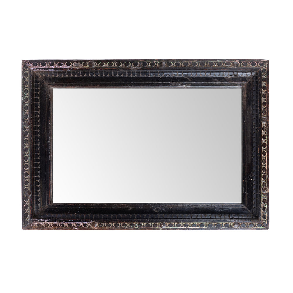 Portrait View Of Old Teak Mirror From Rajasthan | Indigo Antiques