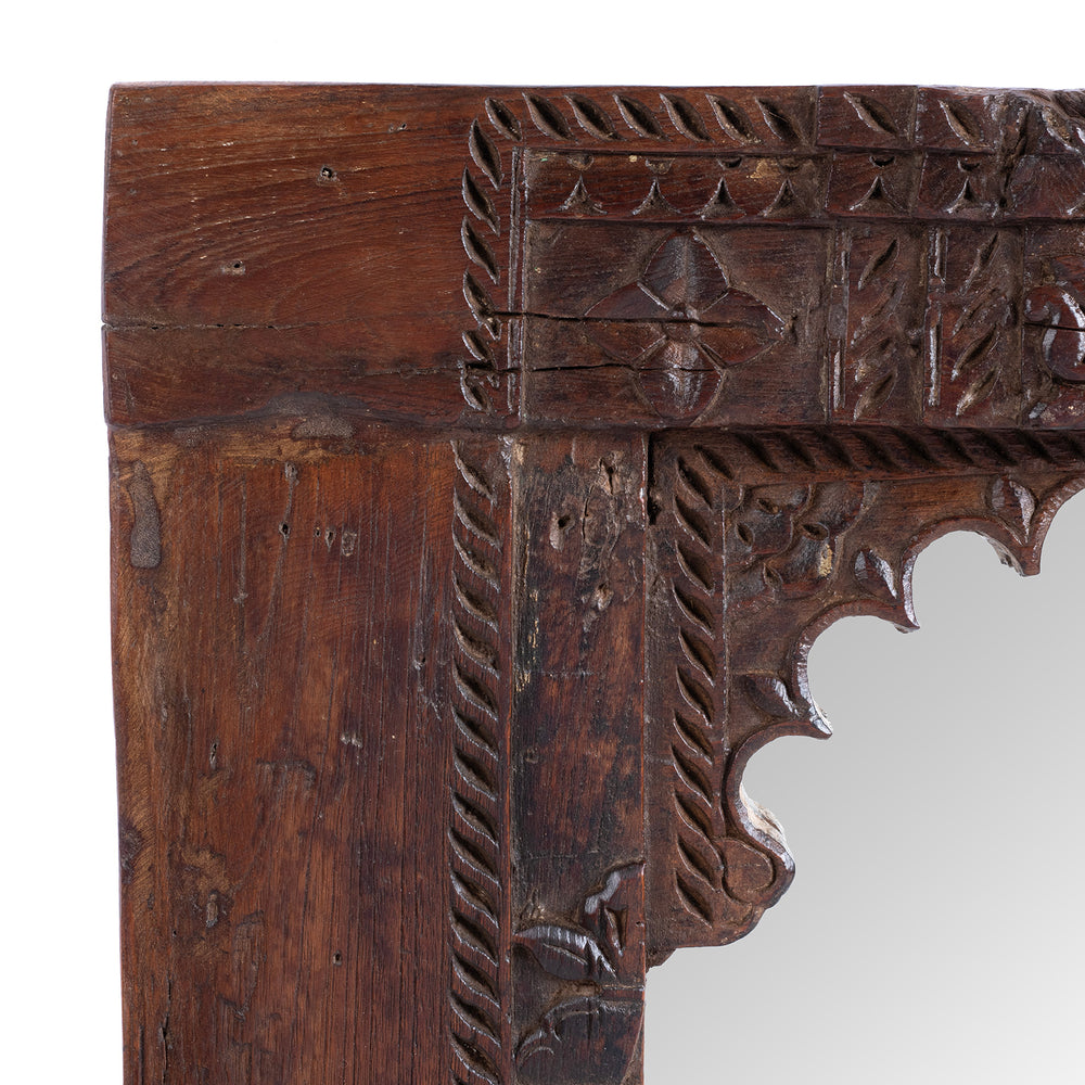 Corner detail From Antique Indian Mirror From Banswara Tribal Region | Indigo Antiques