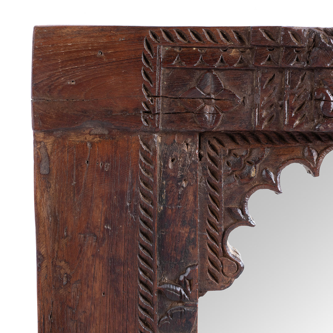 Corner detail From Antique Indian Mirror From Banswara Tribal Region | Indigo Antiques