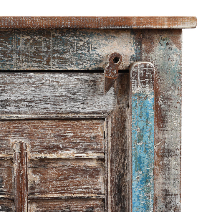 Reclaimed Teak Louvre Bedside Cabinets | Indigo Antiques