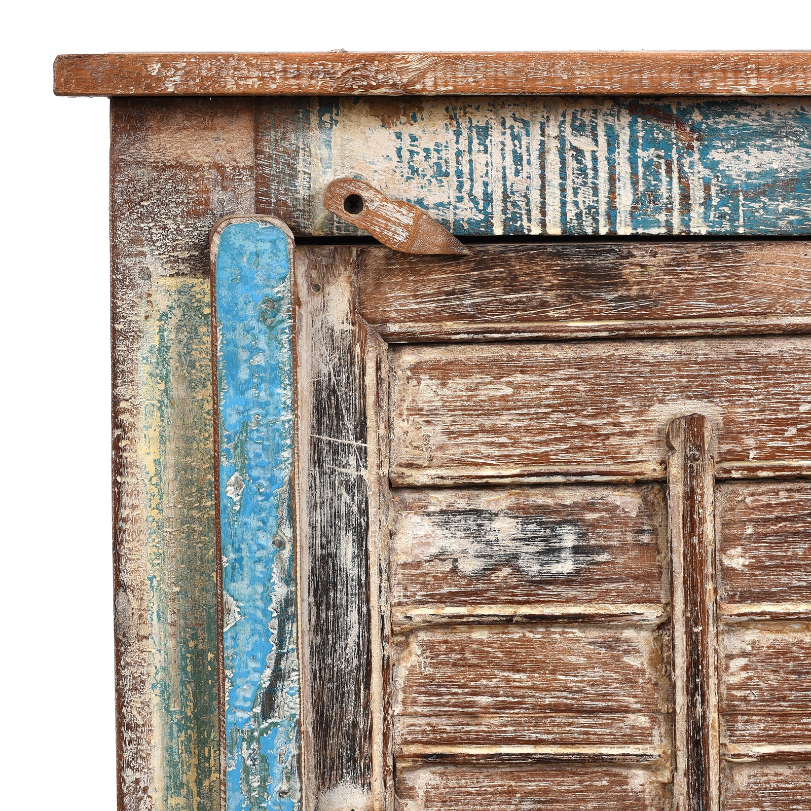 Reclaimed Teak Louvre Bedside Cabinets | Indigo Antiques