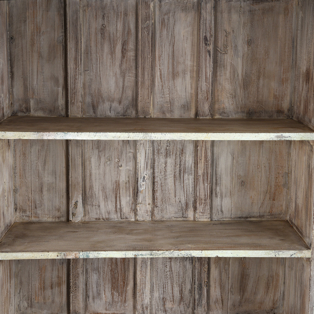 Interior Of Antique Glazed Painted Teak Anglo Indian Book Cabinet | Indigo Antiques