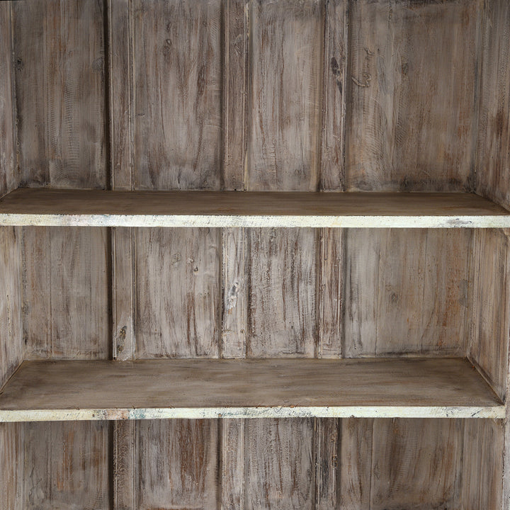 Interior Of Antique Glazed Painted Teak Anglo Indian Book Cabinet | Indigo Antiques