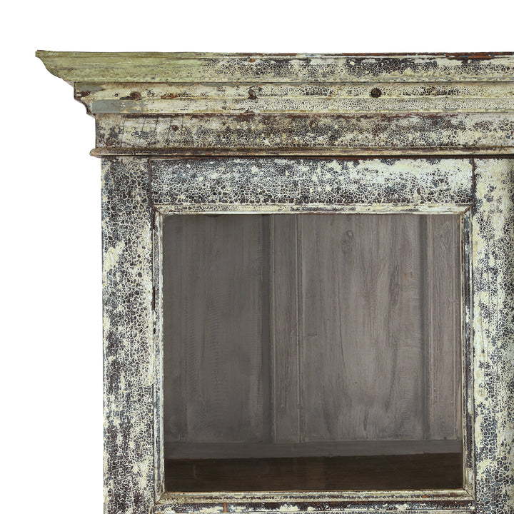 Corner detail From Antique Glazed Painted Teak Anglo Indian Book Cabinet | Indigo Antiques