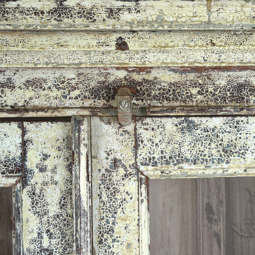 Latch Detail From Antique Glazed Painted Teak Anglo Indian Book Cabinet | Indigo Antiques