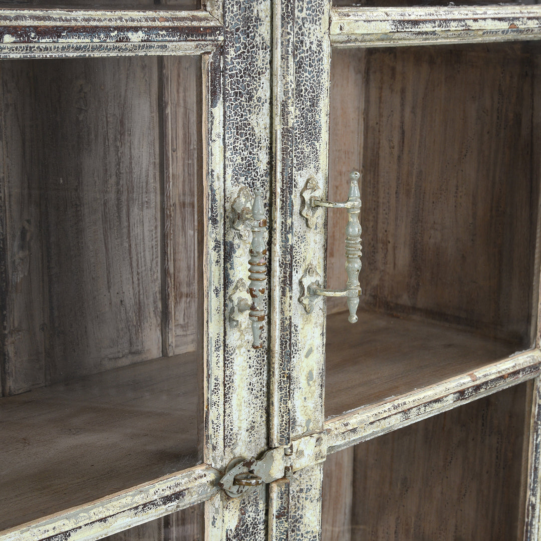 Handle Detail From Antique Glazed Painted Teak Anglo Indian Book Cabinet | Indigo Antiques