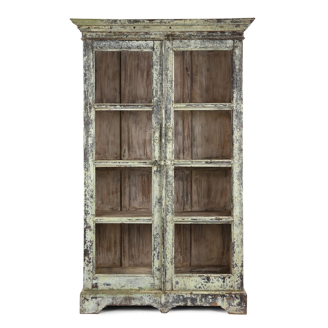 Antique Glazed Painted Teak Anglo Indian Book Cabinet | Indigo Antiques