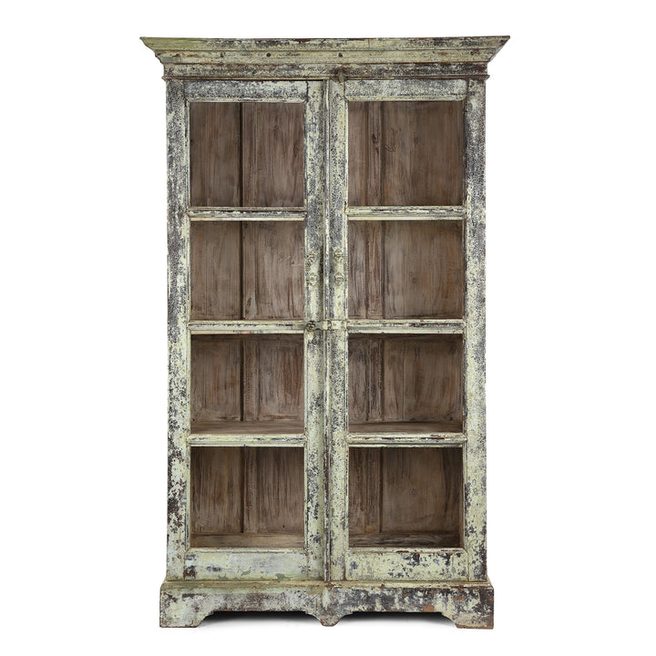 Antique Glazed Painted Teak Anglo Indian Book Cabinet | Indigo Antiques