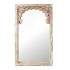 Painted Indian Mirror Made From An Old Teak Window - 19th Century