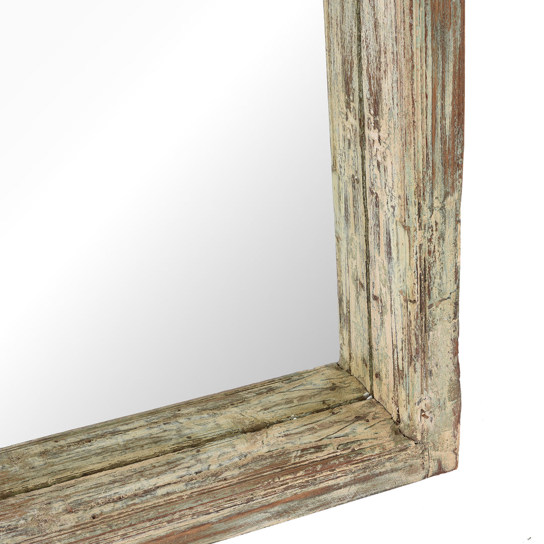Frame Depth Detail From Indian Mirror Made From An Old Teak Window | Indigo Antiques