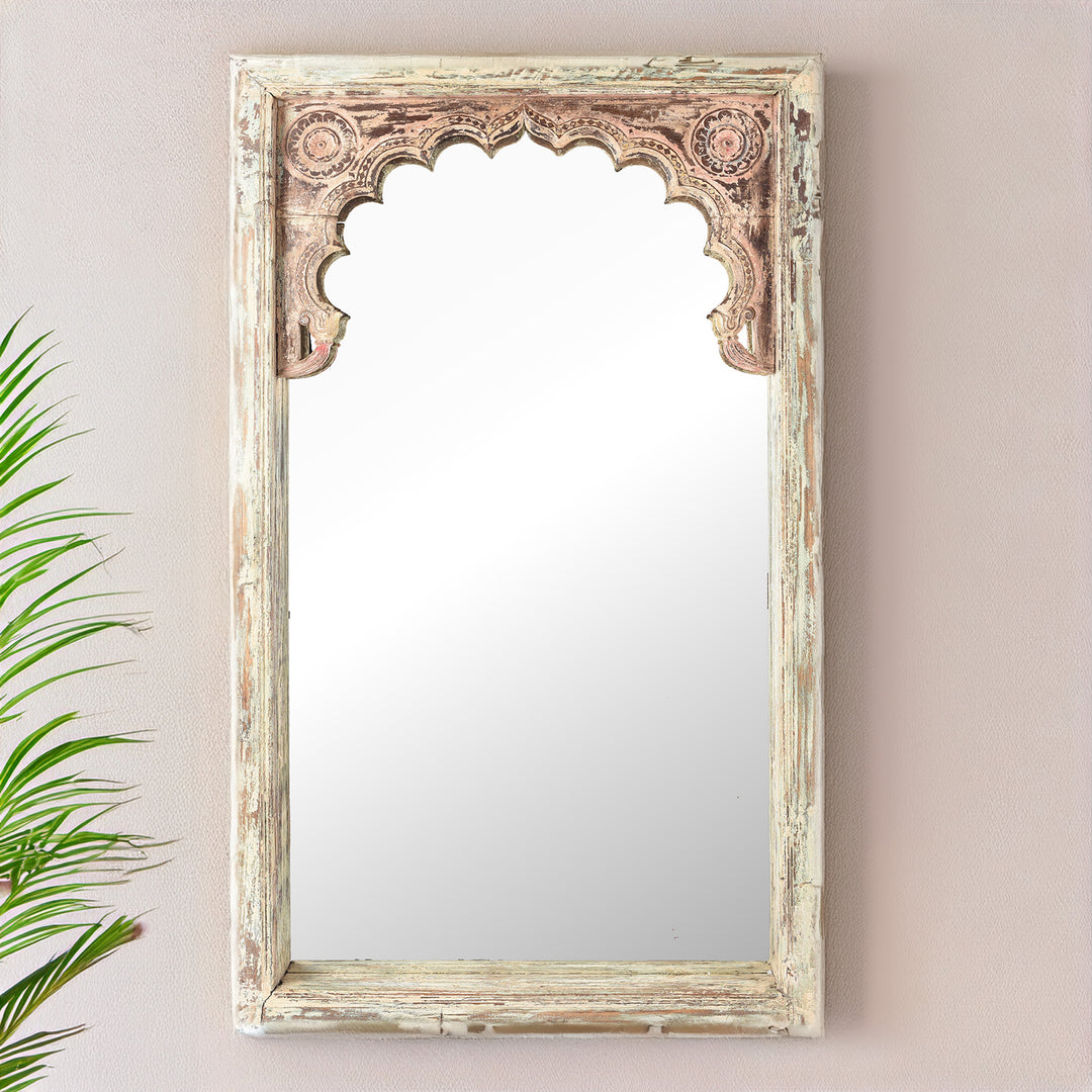 Indian Mirror Made From An Old Teak Window | Indigo Antiques
