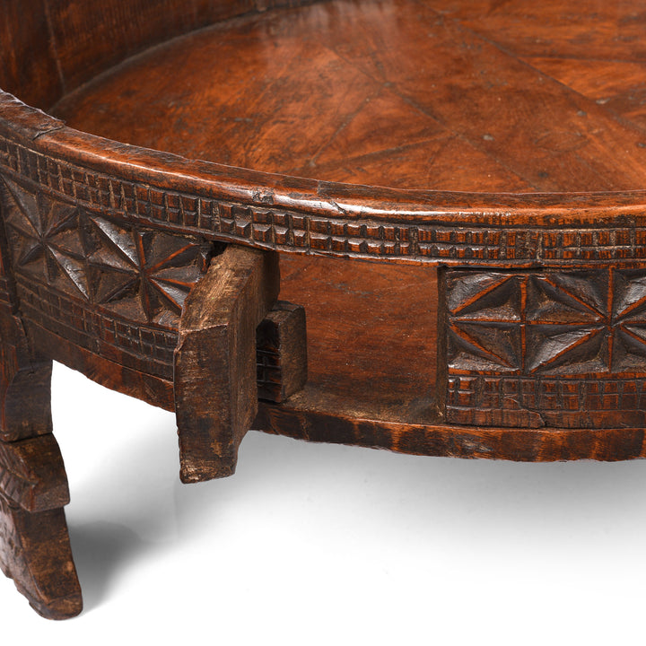 Door Detail From Antique Indian Chakki Coffee Table From Rajasthan | Indigo Antiques