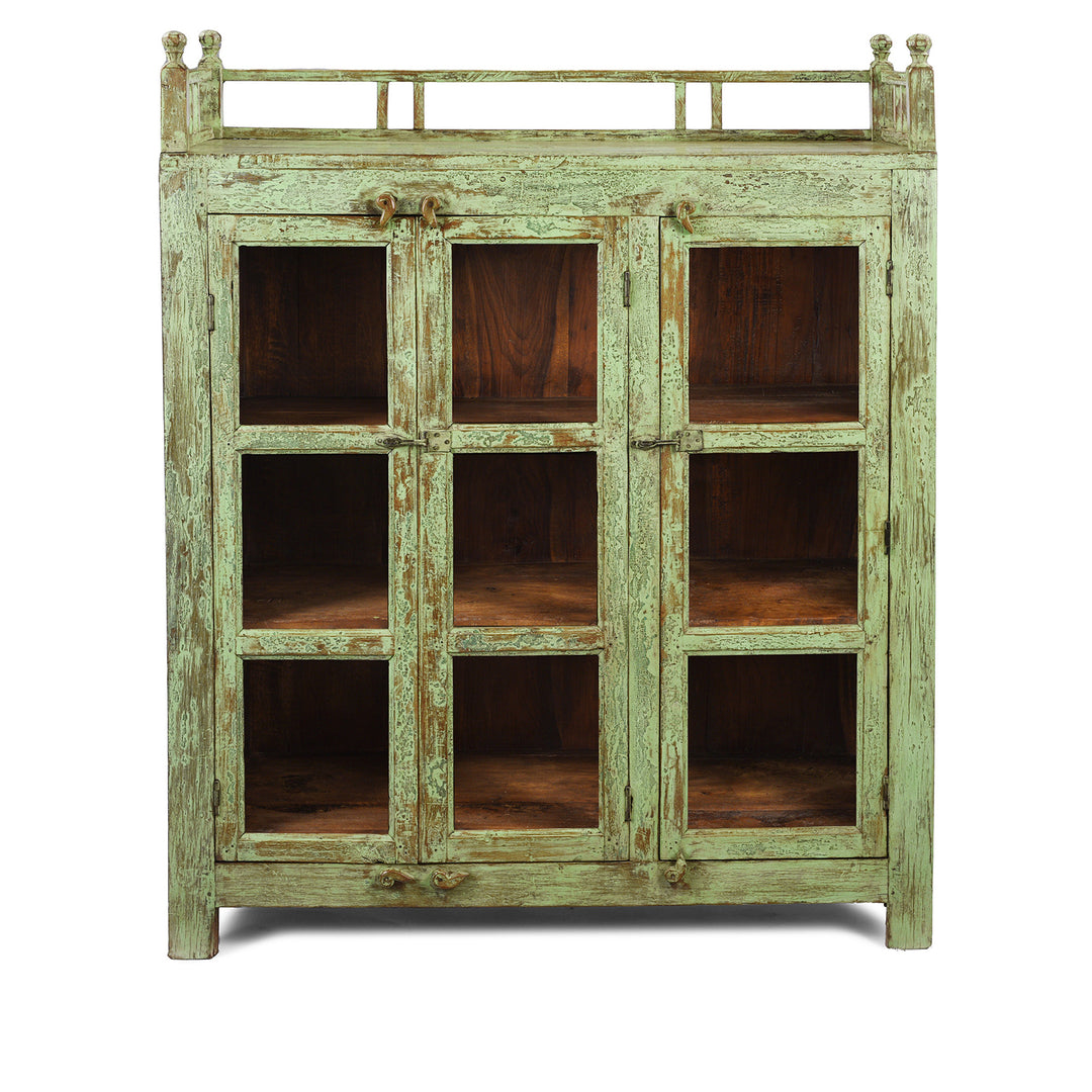 Vintage Painted Teak Glazed Kitchen Cabinet  | Indigo Antiques