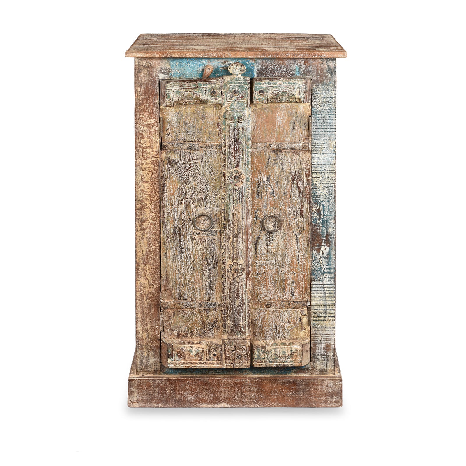 Side Cabinet Made From Reclaimed Teak Window Shutters | Indigo Antiques