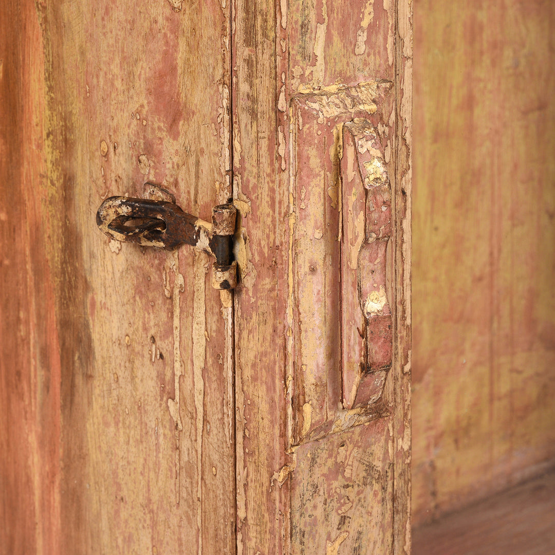 Latch Detail From Antique Painted Teak Glazed Wall Cabinet  | Indigo Antiques
