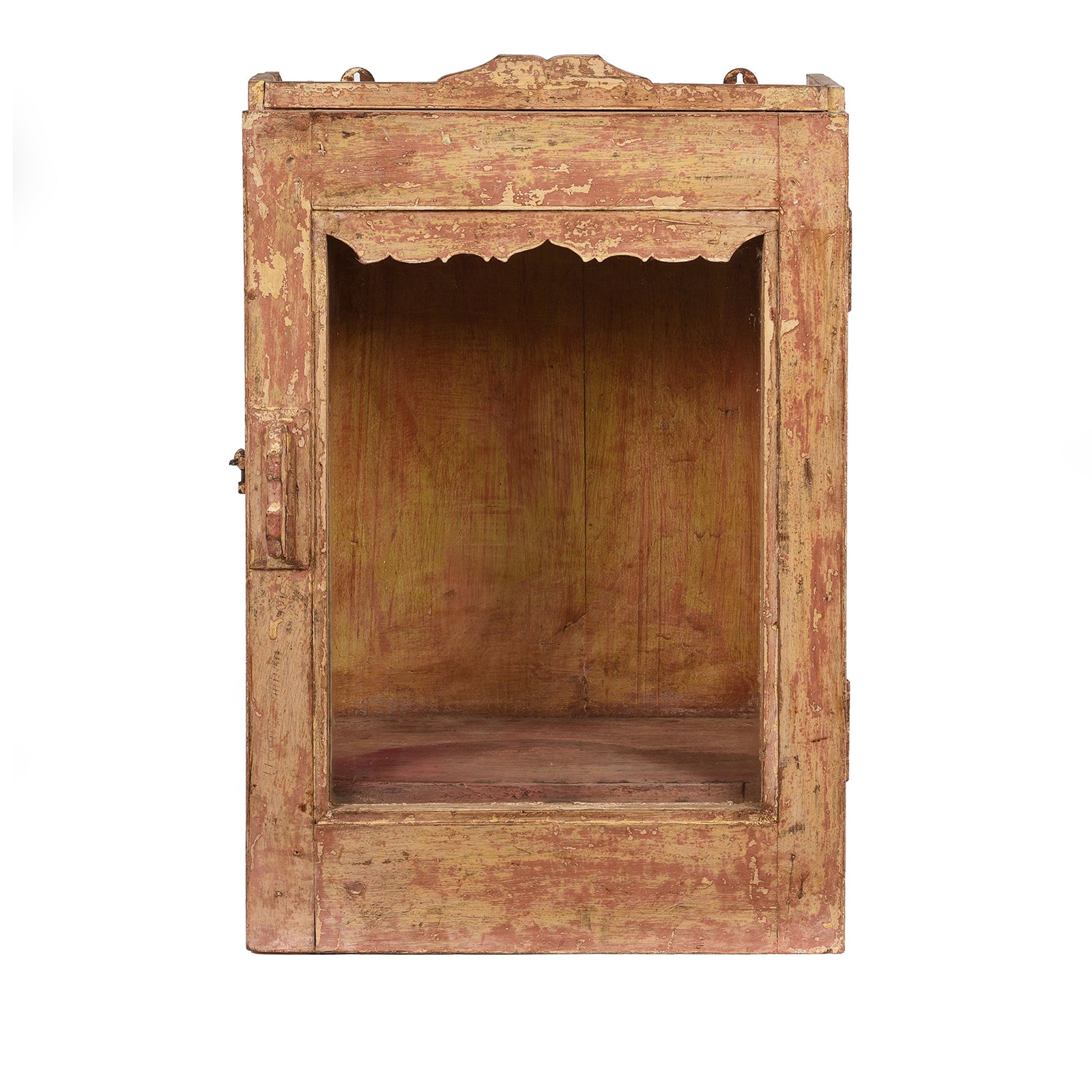 Antique Painted Teak Glazed Wall Cabinet  | Indigo Antiques