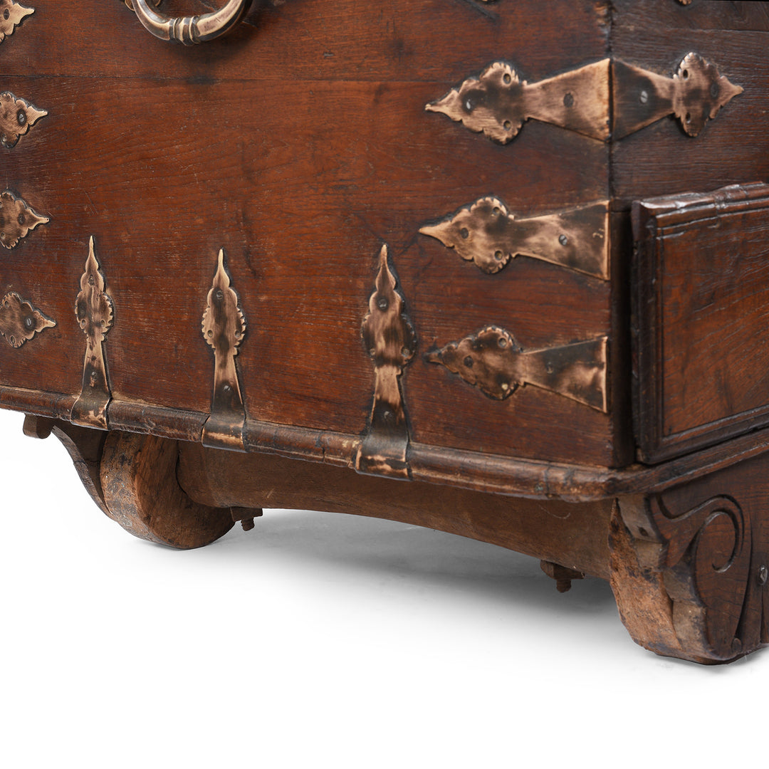 Wheel Detail From Antique Brass Bound Indian Chest | Indigo Antiques