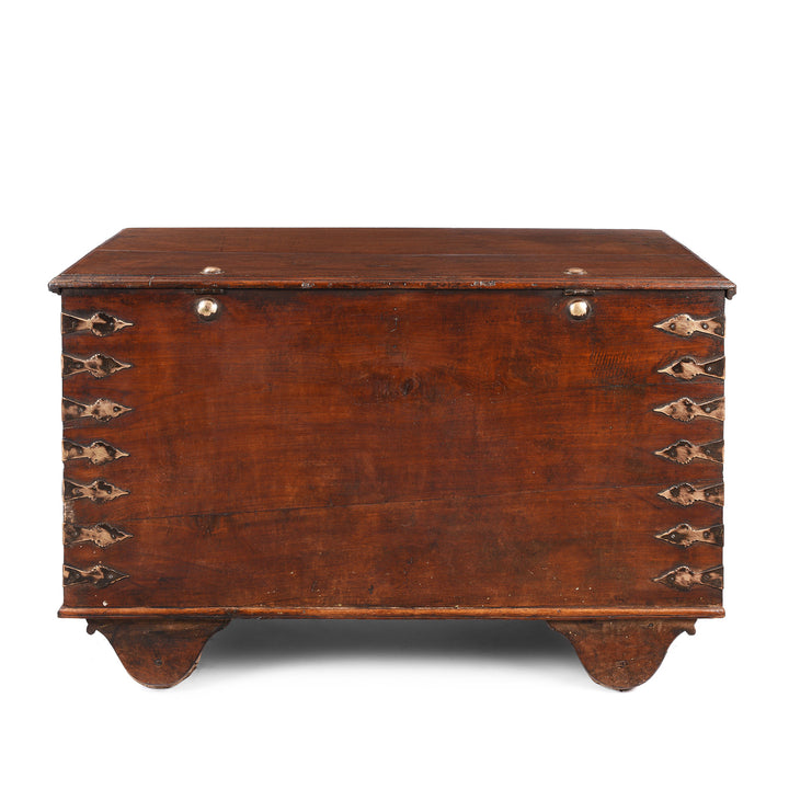 Back Of Antique Brass Bound Indian Chest | Indigo Antiques