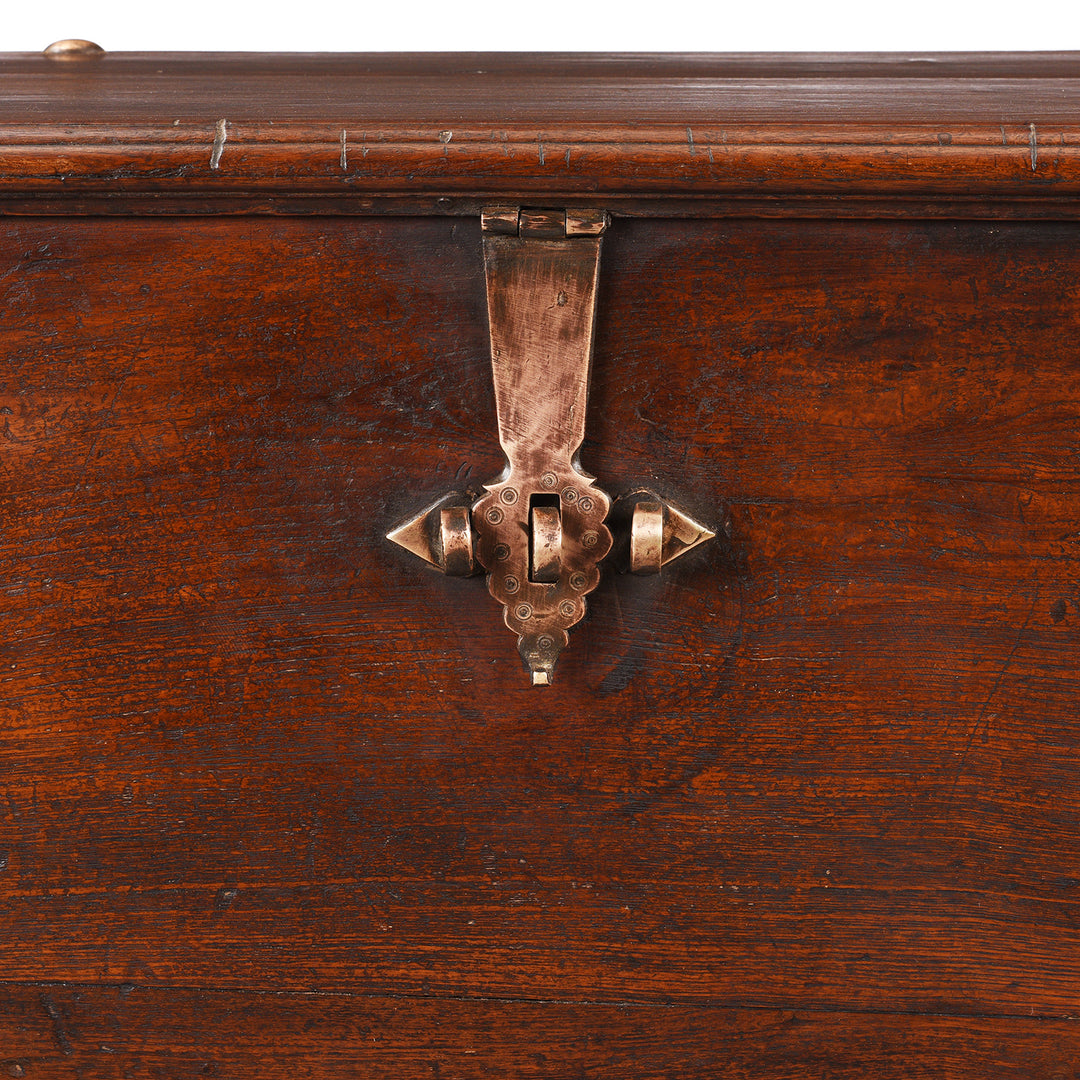 Latch Detail From Antique Brass Bound Indian Chest | Indigo Antiques