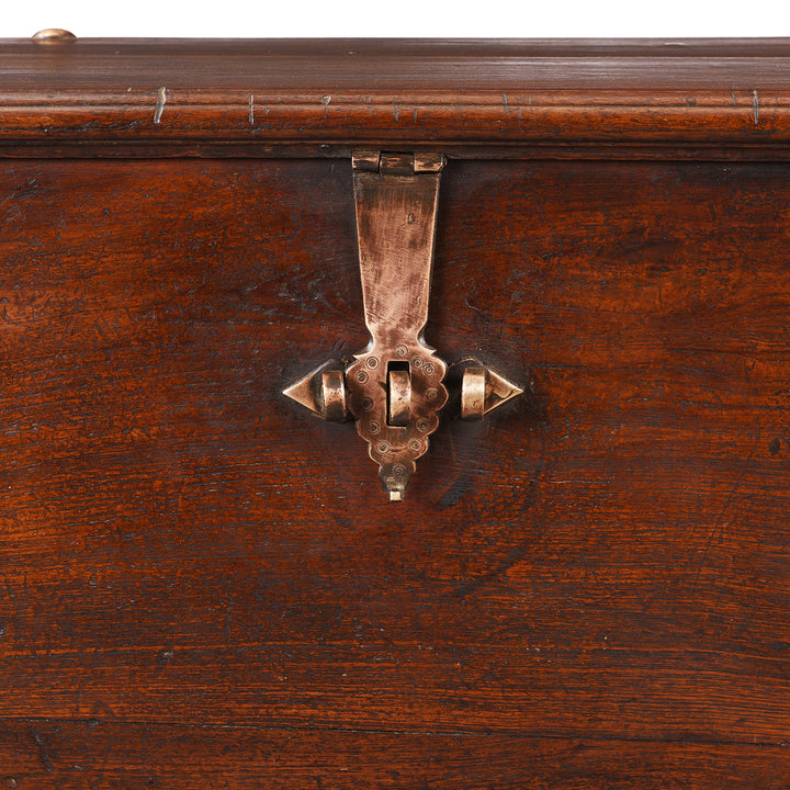 Latch Detail From Antique Brass Bound Indian Chest | Indigo Antiques