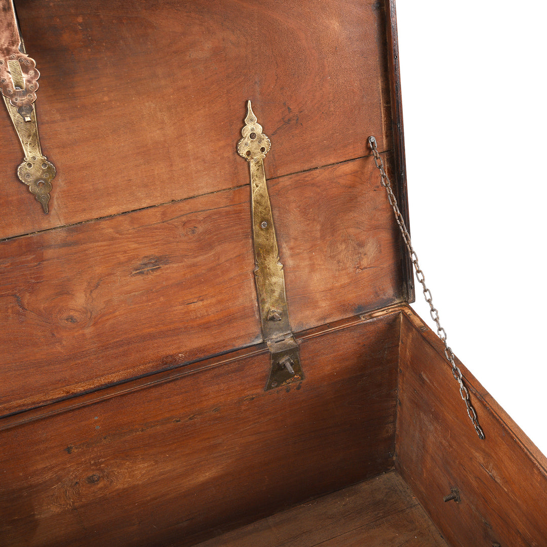 Chain Detail From Antique Brass Bound Indian Chest | Indigo Antiques