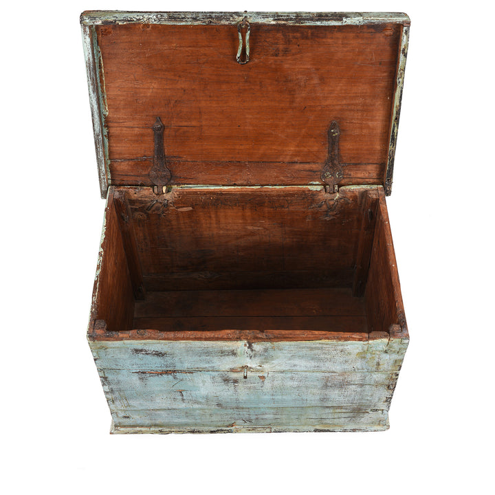 Blue Painted Chest From Gujarat - Ca 1900