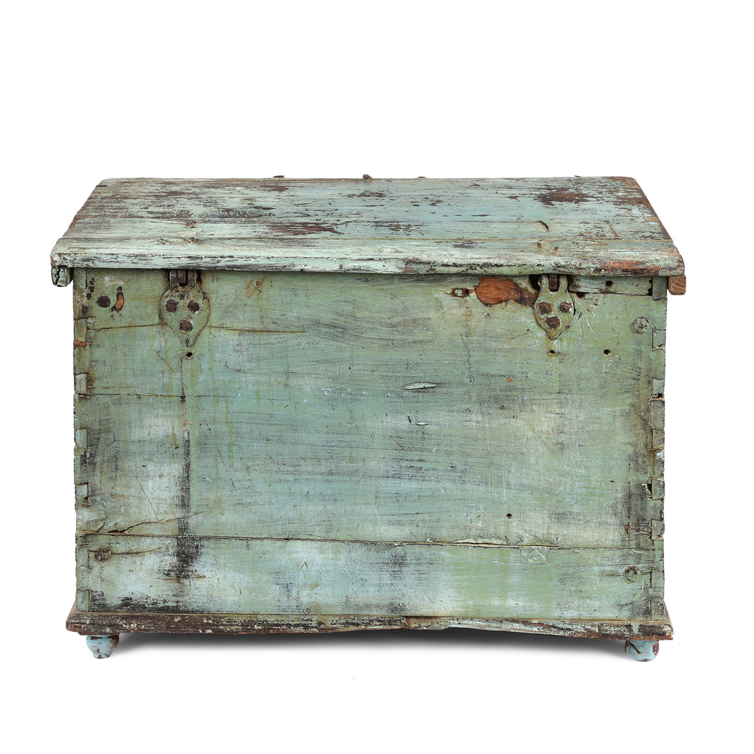 Blue Painted Chest From Gujarat - Ca 1900