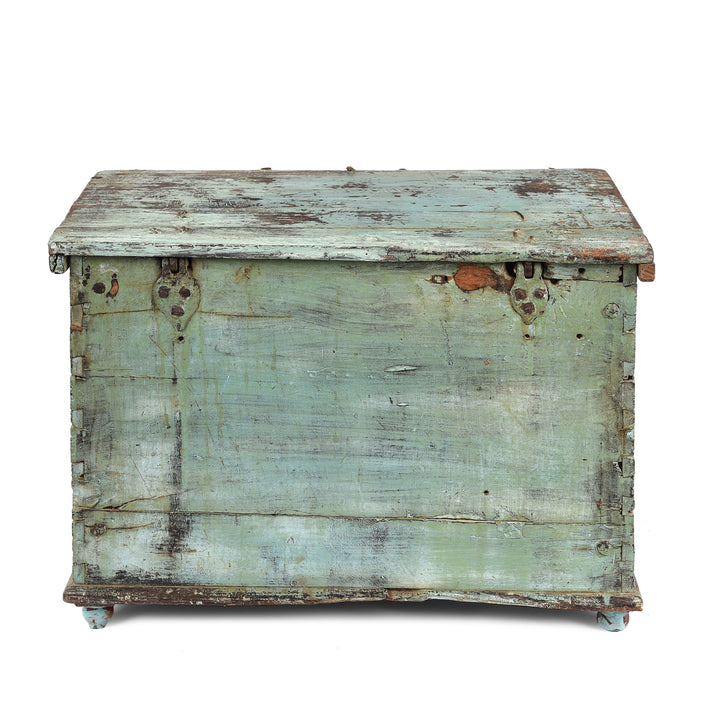 Blue Painted Chest From Gujarat - Ca 1900