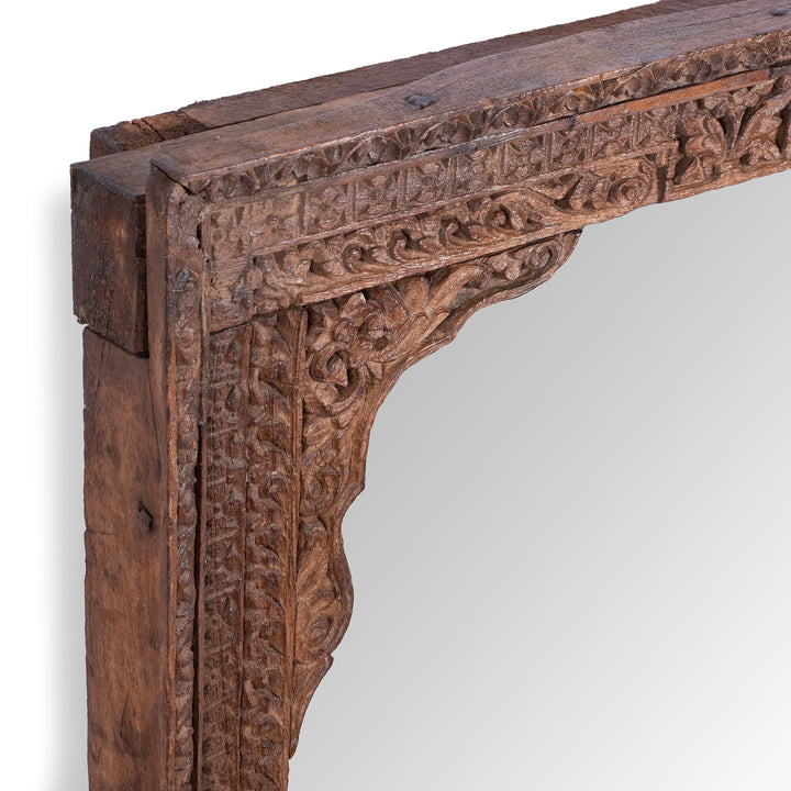 Depth Detail From Antique Indian Window Mirror From Shekhawati | Indigo Antiques