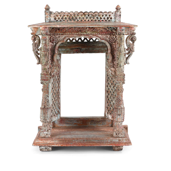 Painted Teak House Shrine From Patan - Early 19th Century
