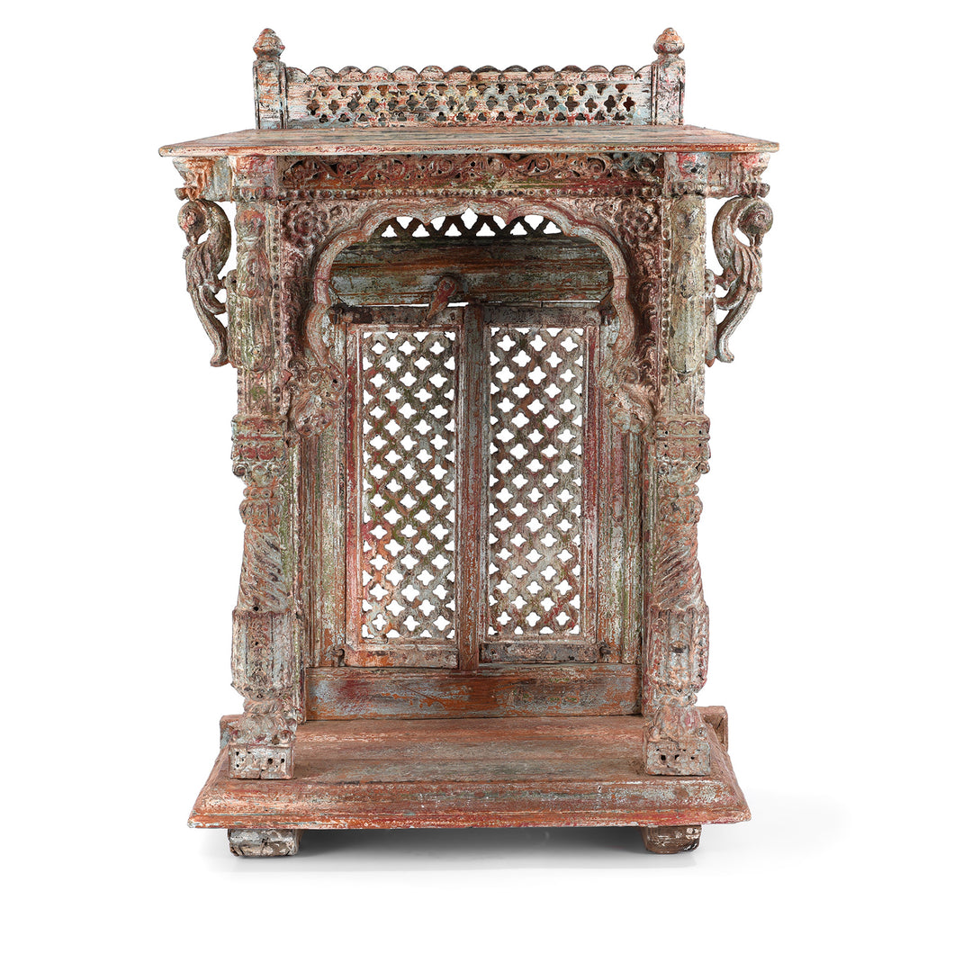 Antique Painted Teak House Shrine From Gujarat | indigo Antiques