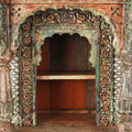 Painted Teak House Shrine From Gujarat - 19th Century