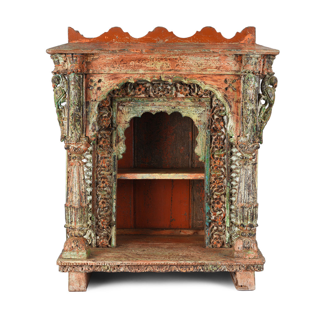 Antique Painted Teak House Shrine From Gujarat | indigo Antiques