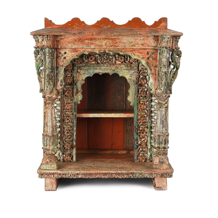 Antique Painted Teak House Shrine From Gujarat | indigo Antiques