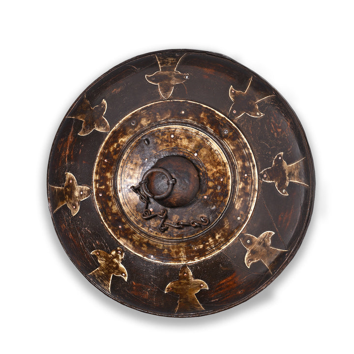 Top Down View Of Antique Carved Roheda Wood Tobacco & Opium Container | Indigo Antiques