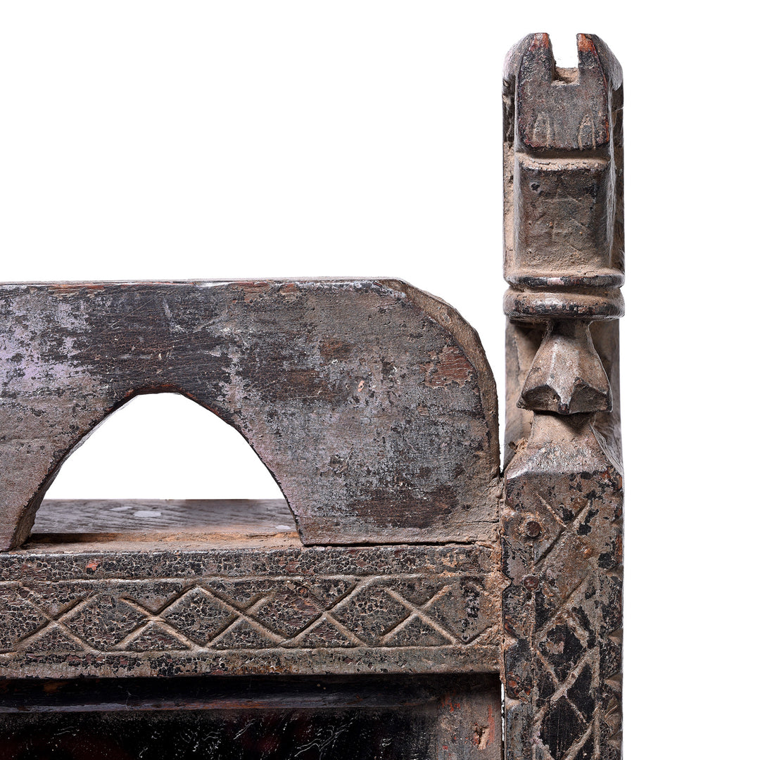 Horse Head Detail From Carved Teak Mirror From The Banswara Tribal Region | Indigo Antiques