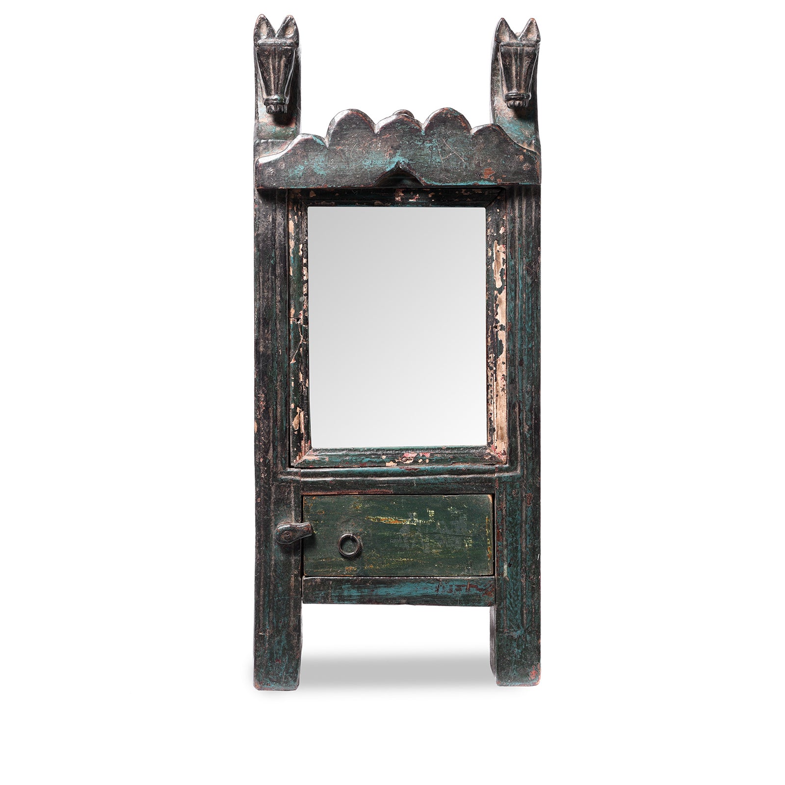 Antique Carved Teak Mirror From Banswara Region | Indigo Antiques