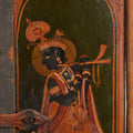 Painted Radha Krishna Shutter From Bikaner - 19th Century