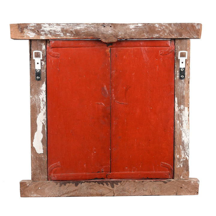 Back Of Antique Painted Hanuman Shutter From Bikaner | Indigo Antiques