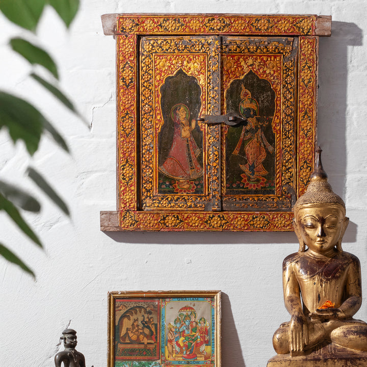 Chandras Radha Krishna Shutter From Bikaner - 19th Century