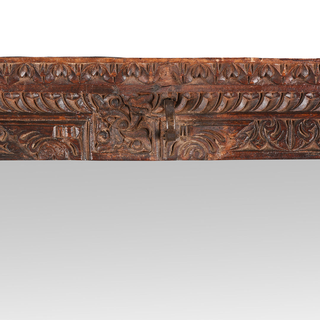 Central from Detail From Antique Carved Indian Window Mirror From Shekhawati | Indigo Antiques