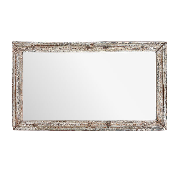 White Painted Reclaimed Teak Mirror