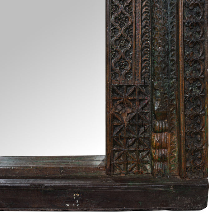 Detail from Antique Indian Door Mirror From Andhra Pradesh | Indigo Antiques