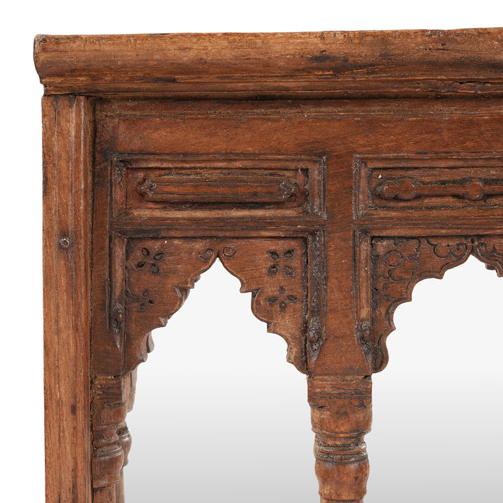 Corner Detail From Antique Indian Triple Arch Mirror | INDIGO ANTIQUES