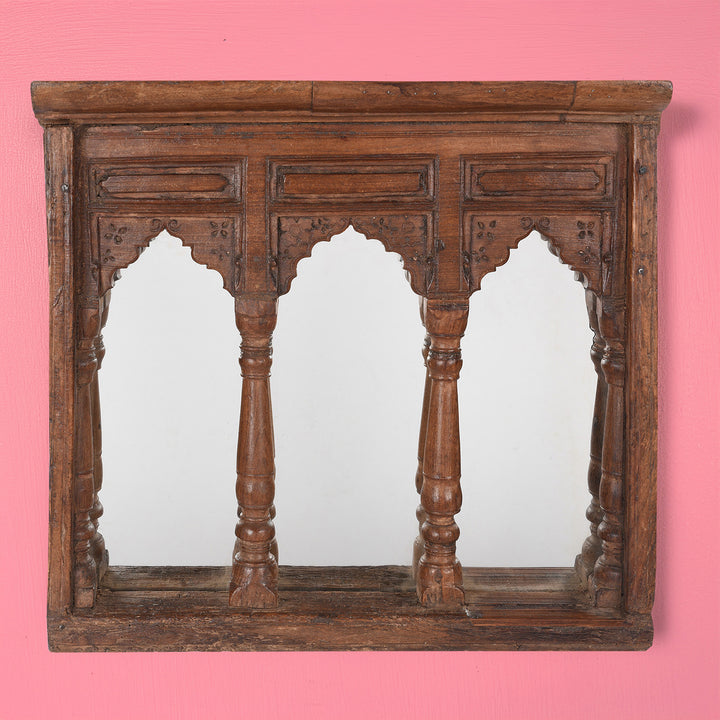 Antique Indian Triple Arch Mirror | INDIGO ANTIQUES