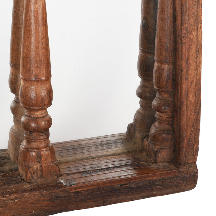 Depth detail From Antique Indian Triple Arch Mirror | INDIGO ANTIQUES