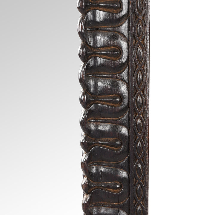 Detail From Old Carved Teak Window Mirror | Indigo Antiques
