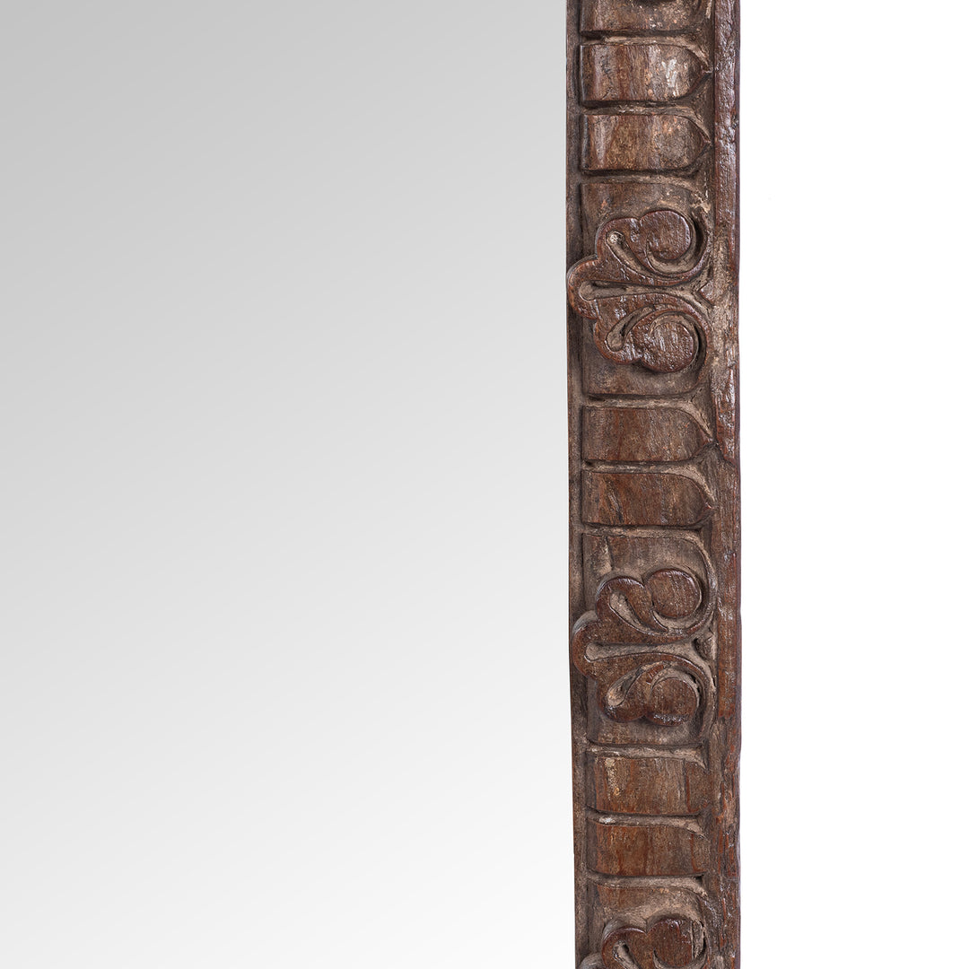 Detail From Antique Old Carved Teak Window Mirror From Rajasthan | Indigo Antiques